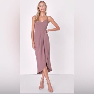 Lulu’s Sleeveless Reinette Mauve Purple Midi Dress